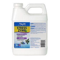 API STRESS ZYME Freshwater and Saltwater Aquarium Cleaning API STRESS ZYME 민물 및 바닷물 수족관 청소 용액 32온스, 1개