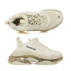 발렌시아가 [BALENCIAGA 발렌시아가] 541624 W2FB1 9005 트리플S 클리어 솔 남성용 스니커즈 베이지