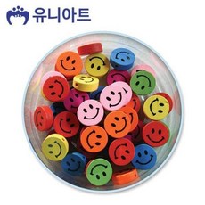 유니아트 5000통 (모양비즈 41번) 나무비즈 (원형스마일) (P0000CHH), 95B브라운, 95B브라운