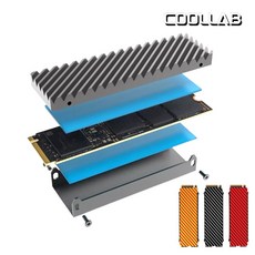 쿨랩 SSD 방열판 m.2방열판 NVMe 알루미늄 나사조립 방열패드 메모리, 레드, 1개