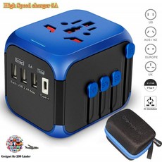 [독일] 크레 헤븐 여행 어댑터 여행 어댑터 유니버설 트래블 플러그 3 USB 포트 1 타입-C 와 1 AC 여성