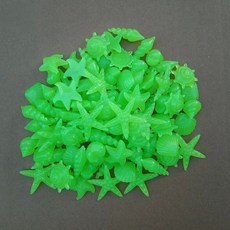 불가사리 소라 모양 발광 돌 다채로운 조개 형광 자갈 물고기 탱크 수족관 장식 50 개, 4) green, 100개