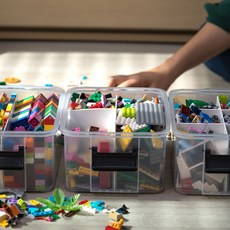 플라팜 레고 장난감 정리함 미니카정리함 3호 1단(전용칸막이포함) 장난감정리