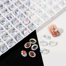 20pcs 뾰족한 네일 모조 다림통 네일 보석 3D 네일 매력 네일 크리스탈 심장 직사각형 모조 다이아몬드 여성을위한 다이아몬드