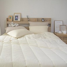  천솜이 딕시 무봉제 사계절 먼지없는 피그먼트 순면 누빔 차렵이불2종세트(4온스 SQK) 