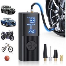 50L/min 에어펌프 20000mAh 배터리 포함 12V 공기주입기 160PSI 숫자 타이어 펌프 기포기 콤프레샤, 01 Black, 1개