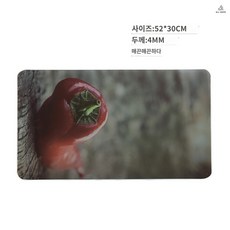 유리도마 강화유리 투명 주방용 프린팅 위생 항균, 붉은고추 30x52CM, 1개