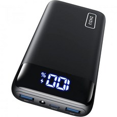 INIU 휴대용 충전기 23W PD QC 20000mAh USB C 파워뱅크 급속 충전 배터리 팩 3출력 전화 스마트폰 15 14 13 12 11 X S20 S10 구글 태블렛, Black, 1개