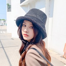 뽀그리 벙거지모자 뽀글이 여성 겨울 뽀글이 양털버킷햇 양털 벙거지 방한 귀달이