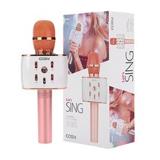 코시 휴대용 무선 블루투스 스마트폰 마이크 스피커 10W 노래방 행사 가정용 차량용, 핑크, 1개