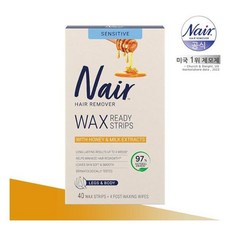 Nair 민감성용 바디제모 왁스스트립 허니&밀크 40매+4매 네어, Nair 민감성용 바디제모 왁스스트립 허니&밀크 40매, 2개