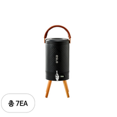 오슬로 스텐 304 이중진공 보온 보냉 트리 워터저그, 블랙, 4.5L, 7개