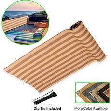 30-inches Height Privacy Screen Mesh Windscreen for Backyard Deck Pati (30" X 23ft Brown／Khaki), 30" X 23ft, Brown／Khaki