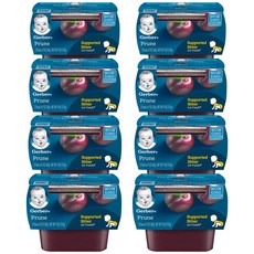 Gerber 거버 퓨레 1단계 푸룬 베이비 푸드 56g(2oz) 16개 Prune Baby 1st Foods 16count, 라이스, 1개