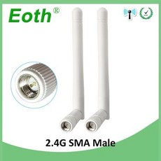 [해외] 2PCS 2.4 GHZ 안테나 WIFI SMA 남성 커넥터 3DBI 공중 2.4 GHZ WI FI ANTENNE 2.4G 흰색 무선 WIFI 라우터 안테나, 상세내용표시