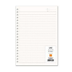 이글바인더 리필속지 A5 20공 줄노트 100g 미색, 250매