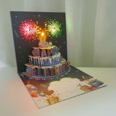뮤베이비 생일축하카드 LED 3D 멜로디카드 팝업카드 메시지카드