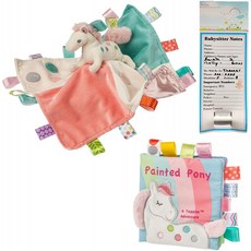 Mary Meyer Taggies Painted Pony Gift Set with Security Blanket Soft Fabric Book 및 Babysitter Magnet-Bundle of 3 Item, 단일옵션