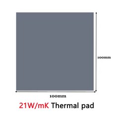 UPSIREN 실리콘 석고 열 패드 CPU GPU 카드용 수냉 매트 방열판 냉각 OEM 21W, [02] 21W 100x100mm, [02] 1.0mm thickness, 1개