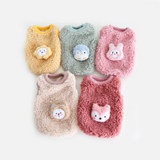 [XXS-XS] 복슬복슬 애니몰 아가옷 민소매 아가옷 강아지옷 애견의류 아기강아지옷, 자주색 여우, 1개