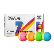 볼빅 비비드 콤비 무광 3피스 골프공, 색상혼합, 12구