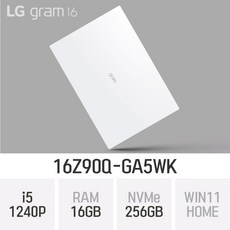 LG 2022 그램16(12세대) 16Z90Q-GA5WK [이벤트 한컴오피스 증정], WIN11 Home, 16GB, 1TB, 코어i5, 화이트