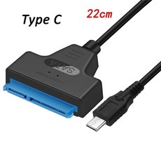 USB SATA 케이블 Sata 3 to 3.0 어댑터 2.5 인치 외장 HDD SSD 하드 드라이브 III C타입 최대 6 Gbps, [02] 22cm, 03 Type-C_02 22cm