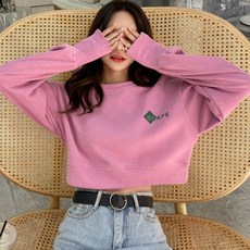 심플 슬림핏 소매 퍼프 몸매부각 여성 크롭티셔츠 섹시룩