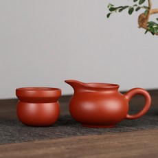 플러스몰(엄선유통) 대용량 흥에 맞다 자사 진홍 두루마기 수작업 궁푸차 구 분다기, 1개 공도배 _1커버 거름망 （NO.