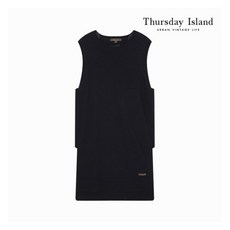 [써스데이아일랜드] [Thursday Island] 여성 가슴 포켓 라운드 니트 롱베스트(