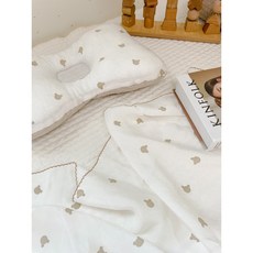 슬립앤그로우 아기 유아 여름 인견블랭킷 리본베개세트