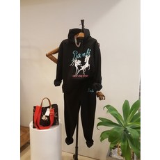 밤비 후드 기모 트레이님 세트