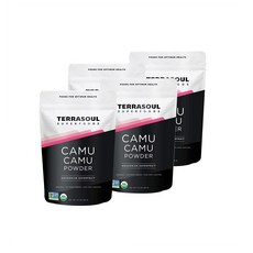 Terrasoul Superfoods Organic Camu Powder 7Oz (4 Pack) 테라소울 슈퍼푸드 - 오가닉 카무 비타민C 파우더 198g 4팩, 4개, 682그램