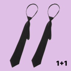 투카 남자 자동 넥타이 남성 지퍼 정장 검정 슬림 교복 학생 6cm 1+1