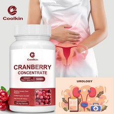 유기농 크랜베리 25:1 추출물 12 500mg 강도 60/120 식물성 캡슐 표준화 농축 25X 추출물 100% 비건 유기농 인증 GMO 없음 천연, 1박스, 60정