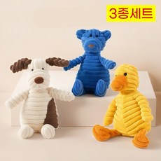 멍케어 강아지 장난감 터그놀이 애착인형 삑삑이 3종세트, 1세트, 강아지+오리+블루베어