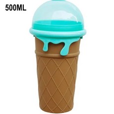 DIY 냉동 스퀴즈 매직 슬러시 컵 수제 밀크 쉐이크 아이스크림 메이커 실리콘 스퀴즈 스무디 컵 500ml, 01 grey 500ml_01 CHINA, 1개