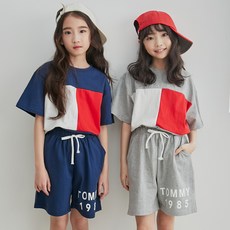 베베앤리본 남아 여아 초등학생 고학년 LK_토미 반바지 상하세트 초5 초6 쥬니어 여름신상 츄리닝 중학생 세트 옷 의류