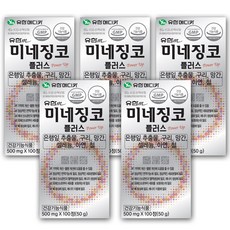 유한m 미네징코 100정X5병 은행잎추출물150mg 기억력 혈행개선 순환 징코미네랄, 50g, 5개