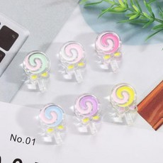 막대사탕 모양 비즈소품 100개입 팔찌 키링 구슬실꿰기 장식인형만들기 클레이 레진 보석함