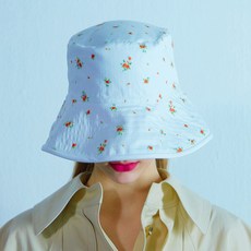 무디디 Reversible Flower bucket hat 004 White
