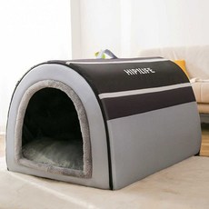 대형견겨울집 방한 케이지 겨울개집 야외 시바견 아지트 강아지 따뜻한 캠핑 텐트, 회색, 3XL 80근 이내 100*70*60 CM
