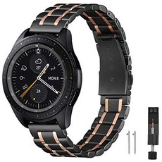 갤럭시워치3 41mm 메탈 스트랩 시계줄 밴드 S341 ZXCASD Metal Strap Compatible with Samsung Galaxy Wat, One Color_BlackRose gold, One Color