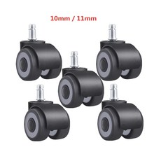 2 인치 10mm/11mm Tpr 음소거 더블 캐스터 가구 서클립 풀리 사무실 의자 범용 휠 소스 공장 5 개/묶음