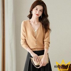 여자 데일리룩 스웨터 여숏코트 여성 아우터 브이넥 니트가디건 숄 여친가디건 얇은 간절기 가을 OPH3