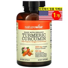 NatureWise 네이처와이즈 오가닉 강황 커큐민 Turmeric Curcumin, 180정, 1개
