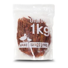 펫레터 어메이징 대용량 강아지 간식, 오리 슬라이스, 1kg, 1개 - 강아지간식1kg