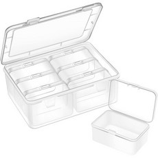 Mathoxyz 2PCS 작은 구슬 정리함 및 보관 투명 용기 직사각형 홀더 플라스틱 케이스 네일 DIY 공예용 상자 보석 배터리 나사