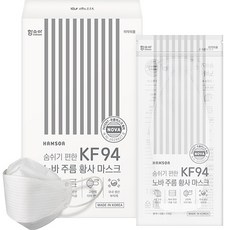 함소아 노바 주름 황사 마스크 KF94 대형 흰색, 50개입, 1개, 화이트