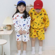 꼬마옴므 유아반바지상하복 와글다이노(S~2XL)
